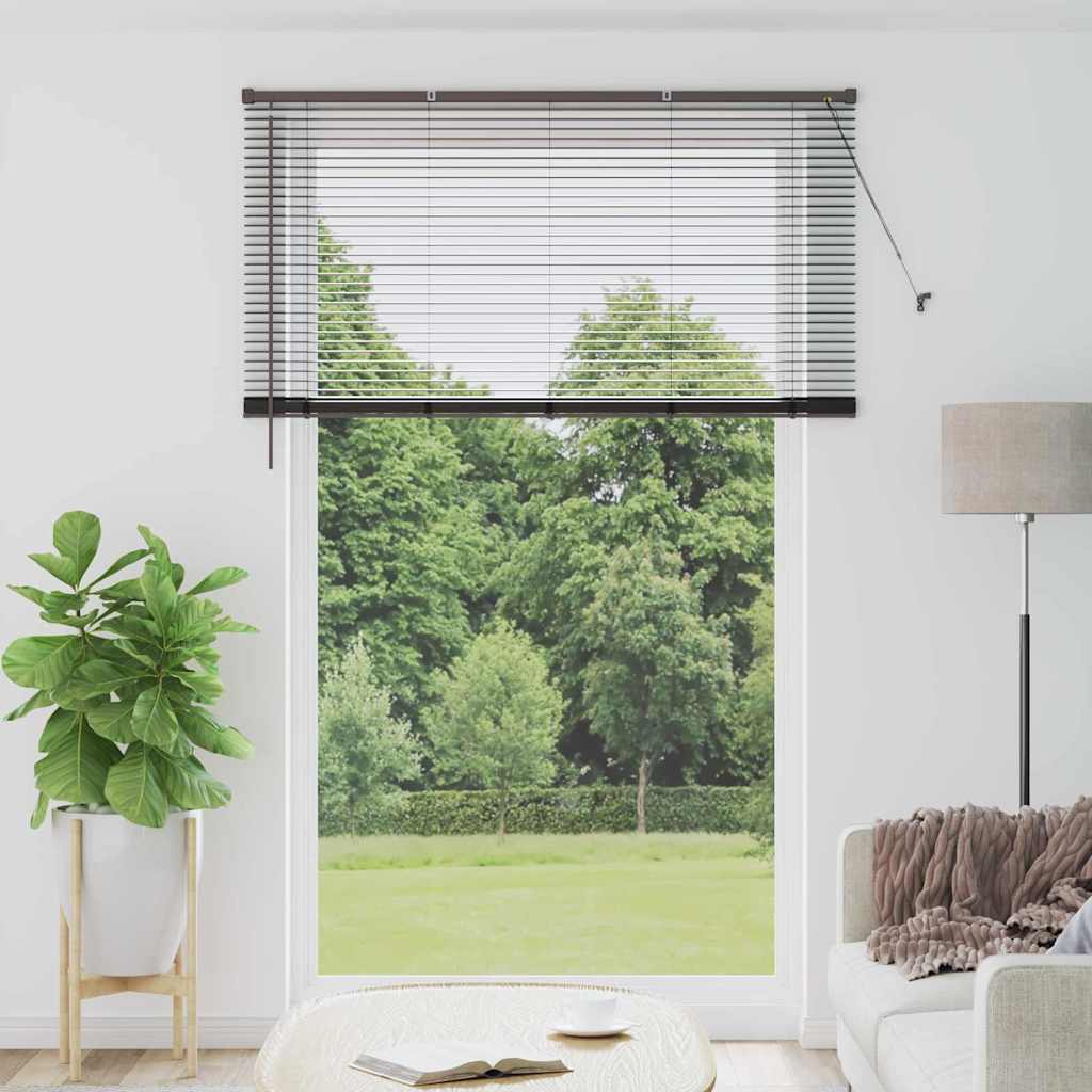 Window Blind with Curtains Manual Black Aluminium